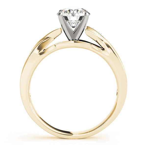 Vintage-Inspired Solitaire Round Diamond Engagement Ring in 10K/14K gold and platinum with certified lab-grown or natural diamonds