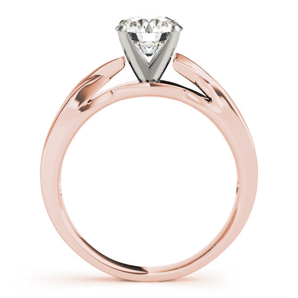 Vintage-Inspired Solitaire Round Diamond Engagement Ring in 10K/14K gold and platinum with certified lab-grown or natural diamonds