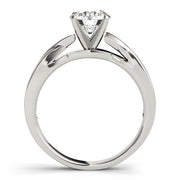 Vintage-Inspired Solitaire Round Diamond Engagement Ring in 10K/14K gold and platinum with certified lab-grown or natural diamonds