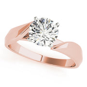 Luxe Solitaires Round Diamond Engagement Ring in 10K/14K gold and platinum with certified lab-grown or natural diamonds