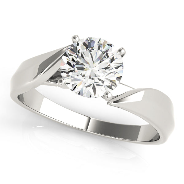 Luxe Solitaires Round Diamond Engagement Ring in 10K/14K gold and platinum with certified lab-grown or natural diamonds