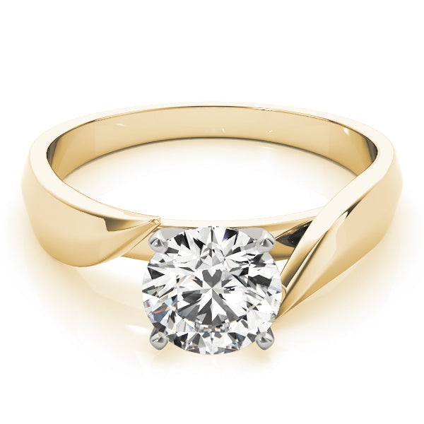 Luxe Solitaires Round Diamond Engagement Ring in 10K/14K gold and platinum with certified lab-grown or natural diamonds