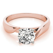 Luxe Solitaires Round Diamond Engagement Ring in 10K/14K gold and platinum with certified lab-grown or natural diamonds