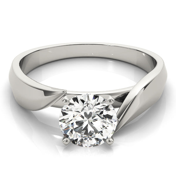 Luxe Solitaires Round Diamond Engagement Ring in 10K/14K gold and platinum with certified lab-grown or natural diamonds