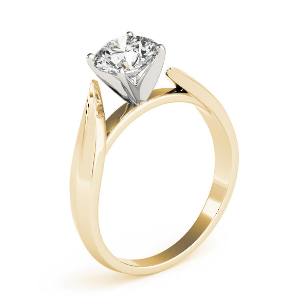 Luxe Solitaires Round Diamond Engagement Ring in 10K/14K gold and platinum with certified lab-grown or natural diamonds