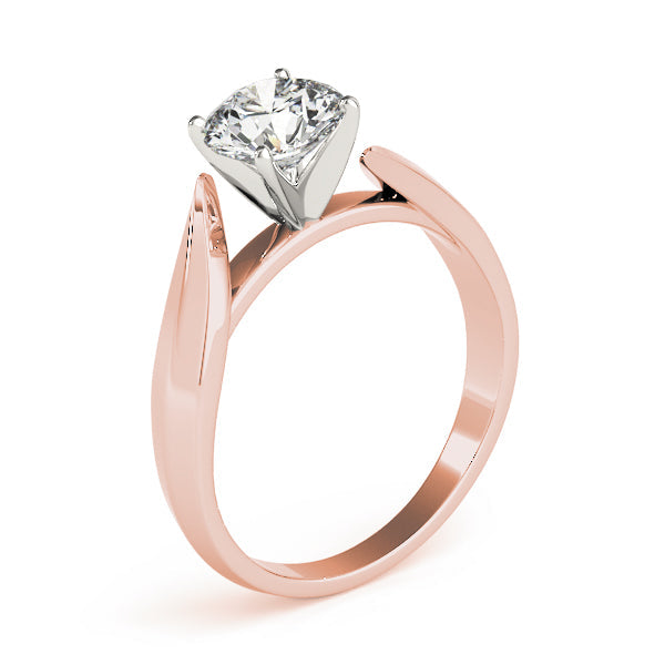 Luxe Solitaires Round Diamond Engagement Ring in 10K/14K gold and platinum with certified lab-grown or natural diamonds