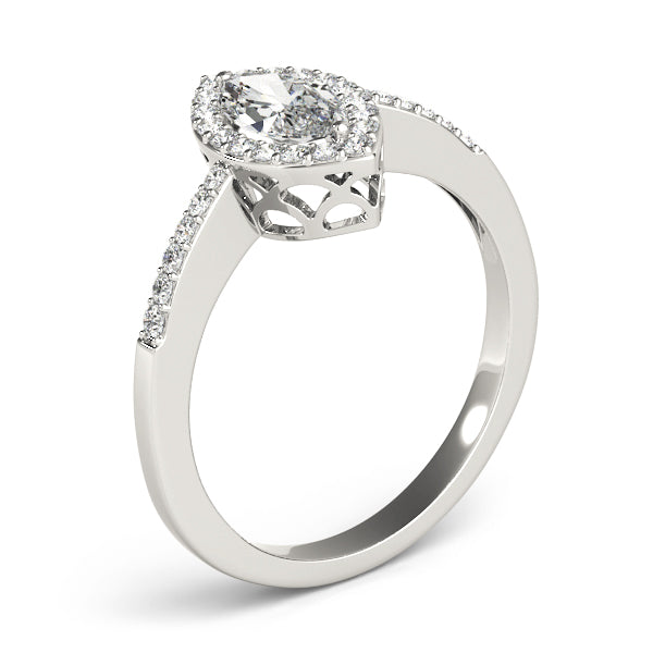 Artisan Halo Marquise Diamond Engagement Ring in 10K/14K gold and platinum with certified lab-grown or natural diamonds