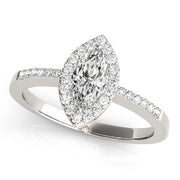 Artisan Halo Marquise Diamond Engagement Ring in 10K/14K gold and platinum with certified lab-grown or natural diamonds