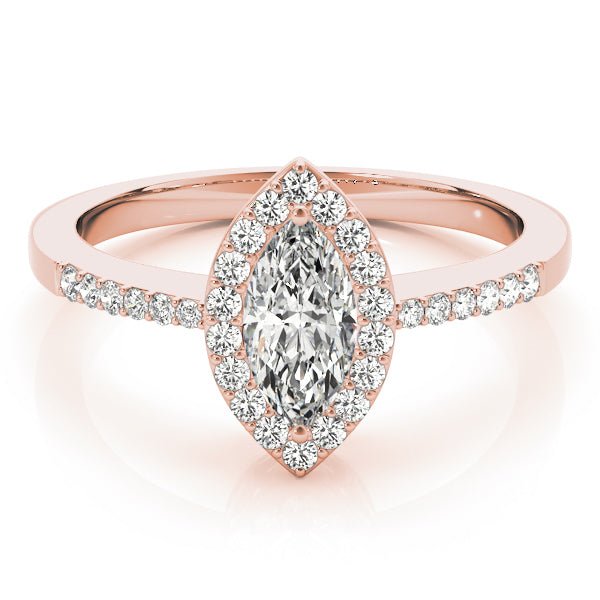 Artisan Halo Marquise Diamond Engagement Ring in 10K/14K gold and platinum with certified lab-grown or natural diamonds