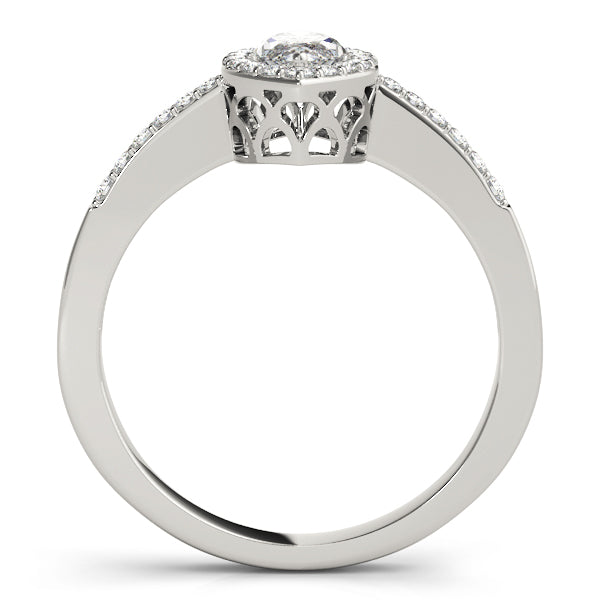 Artisan Halo Marquise Diamond Engagement Ring in 10K/14K gold and platinum with certified lab-grown or natural diamonds