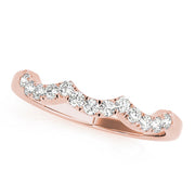 Curved Bands Half Eternity Ring in Gold & Platinum