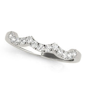 Curved Bands Half Eternity Ring in Gold & Platinum