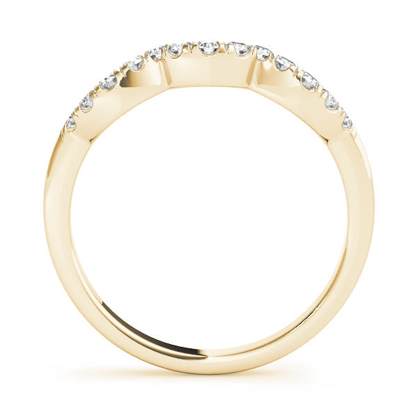 Curved Bands Half Eternity Ring in Gold & Platinum