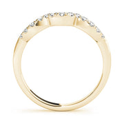 Curved Bands Half Eternity Ring in Gold & Platinum