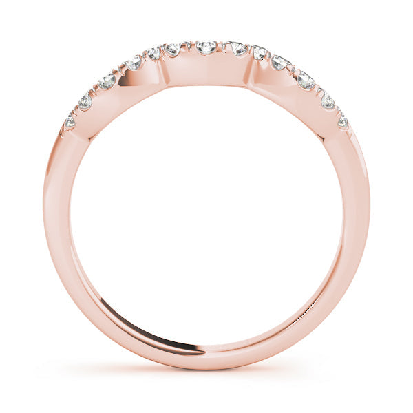 Curved Bands Half Eternity Ring in Gold & Platinum