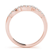 Curved Bands Half Eternity Ring in Gold & Platinum