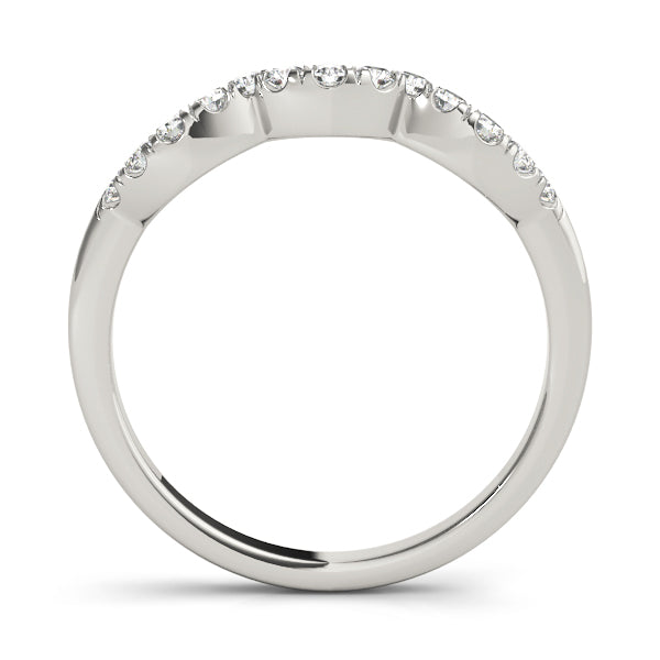 Curved Bands Half Eternity Ring in Gold & Platinum