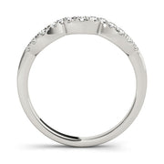 Curved Bands Half Eternity Ring in Gold & Platinum