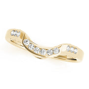 Curved Bands Half Eternity Ring in 10K/14K gold and platinum with certified lab-grown or natural diamonds