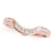 Curved Bands Half Eternity Ring in Gold & Platinum