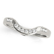 Curved Bands Half Eternity Ring in Gold & Platinum