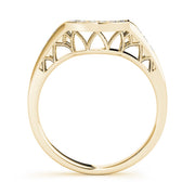 Curved Bands Half Eternity Ring in Gold & Platinum