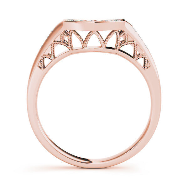 Curved Bands Half Eternity Ring in Gold & Platinum