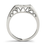 Curved Bands Half Eternity Ring in Gold & Platinum
