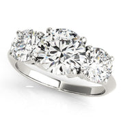 Round Three Stone Diamond Engagement Ring in Gold & in 10K/14K gold and platinum with certified lab-grown or natural diamonds