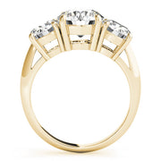 Round Three Stone Diamond Engagement Ring in Gold & in 10K/14K gold and platinum with certified lab-grown or natural diamonds