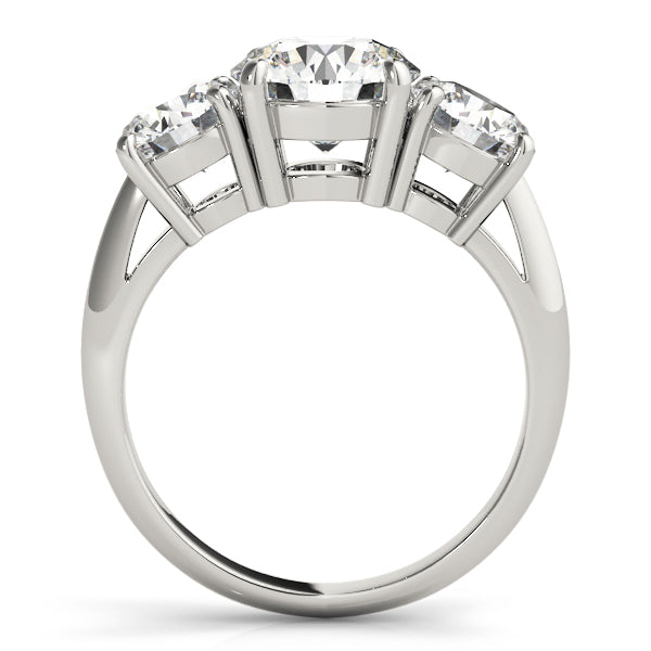 Round Three Stone Diamond Engagement Ring in Gold & in 10K/14K gold and platinum with certified lab-grown or natural diamonds