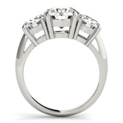 Round Three Stone Diamond Engagement Ring in Gold & in 10K/14K gold and platinum with certified lab-grown or natural diamonds
