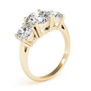 Round Three Stone Diamond Engagement Ring in Gold & in 10K/14K gold and platinum with certified lab-grown or natural diamonds