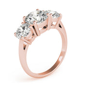 Round Three Stone Diamond Engagement Ring in Gold & in 10K/14K gold and platinum with certified lab-grown or natural diamonds