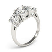 Round Three Stone Diamond Engagement Ring in Gold & in 10K/14K gold and platinum with certified lab-grown or natural diamonds