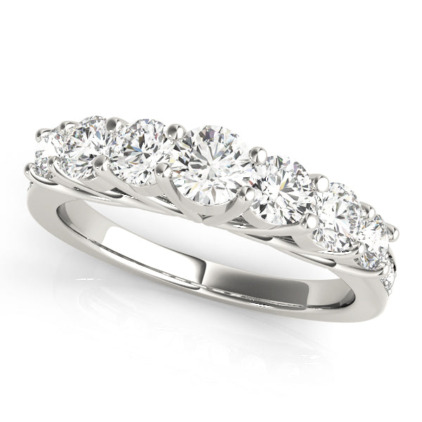 Prong Set Half Eternity Ring in Gold & Platinum