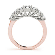Prong Set Half Eternity Ring in Gold & Platinum