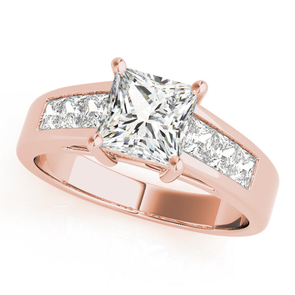 Celestial Fancy Shape Remounts Princess Diamond Engagement Ring in 10K/14K gold and platinum with certified lab-grown or natural diamonds