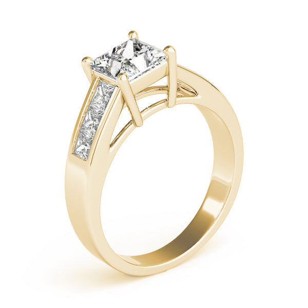 Celestial Fancy Shape Remounts Princess Diamond Engagement Ring in 10K/14K gold and platinum with certified lab-grown or natural diamonds