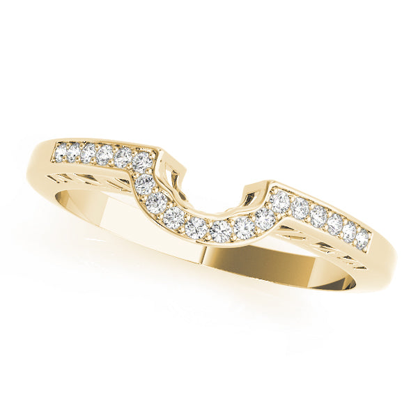 Curved Bands Half Eternity Ring in 10K/14K gold and platinum with certified lab-grown or natural diamonds