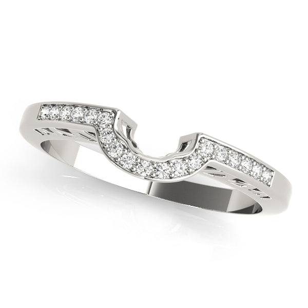 Curved Bands Half Eternity Ring in Gold & Platinum