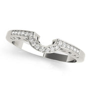 Curved Bands Half Eternity Ring in Gold & Platinum