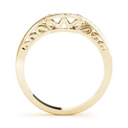 Curved Bands Half Eternity Ring in Gold & Platinum