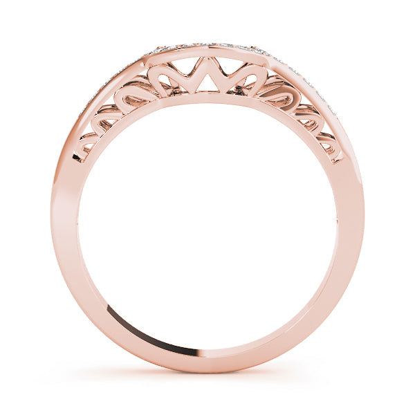 Curved Bands Half Eternity Ring in Gold & Platinum