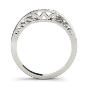 Curved Bands Half Eternity Ring in Gold & Platinum