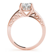 Graceful Prong-Set Cushion Diamond Engagement Ring in 10K/14K gold and platinum with certified lab-grown or natural diamonds