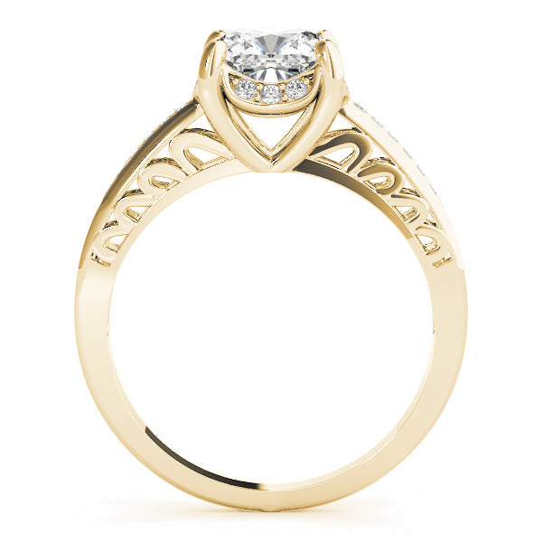 Graceful Prong-Set Cushion Diamond Engagement Ring in 10K/14K gold and platinum with certified lab-grown or natural diamonds