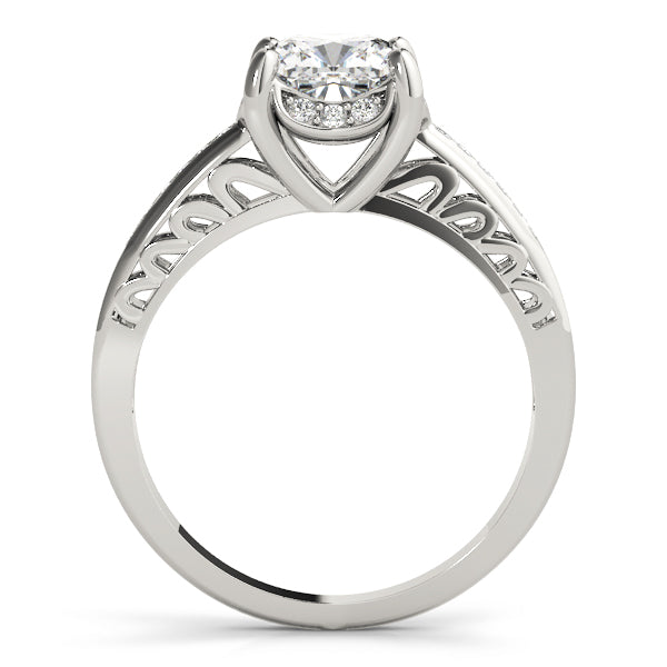 Graceful Prong-Set Cushion Diamond Engagement Ring in 10K/14K gold and platinum with certified lab-grown or natural diamonds