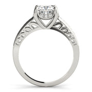 Graceful Prong-Set Cushion Diamond Engagement Ring in 10K/14K gold and platinum with certified lab-grown or natural diamonds