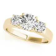 Timeless Round Diamond Trilogy Ring in 10K/14K gold and platinum with certified lab-grown or natural diamonds